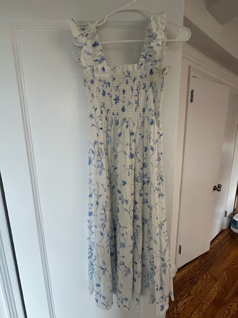 White Hill House Nap Dress with Blue Floral Print